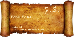 Fenk Samu névjegykártya